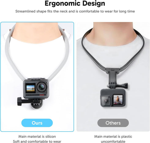 AKASO Magnetic Neck Mount Holder, Vlog Action Camera Accessories Compatible with GoPro Hero12/11/10/9/Max EK7000/Brave