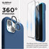 SURPHY iPhone 14 Case (6.1", 2022) - 4 in 1, MagSafe Compatible, Liquid Silicone, Blue Jay + 2 Pack Screen Protector &