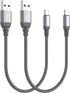 USB C Cable 0.5ft 2-Pack, Fast Charging Nylon Braided Cord for iPhone 15 Pro Max, Samsung Galaxy S10+, LG G7, Pixel 2