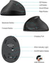 Lekvey 3 Ergonomic Mouse, Vertical Wireless Mouse for Small/Medium Hands, Rechargeable with USB Receiver, DPI