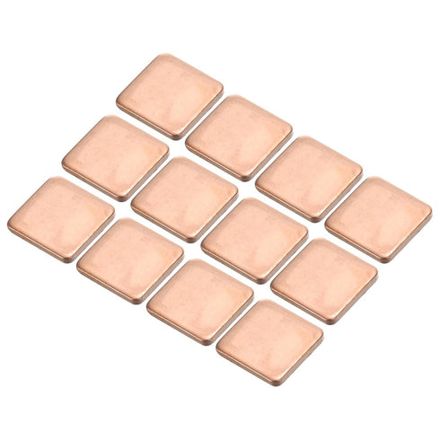MECCANIXITY 15mm x 15mm x 1.8mm Copper Pad Shim, Thermal Conductive Heat Sink for Electronic Chip Cooling, Pack of 12