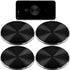 Replacement Set of 4 Metal Plates for Magnetic Car Mount - Black Round Discs without Holes, Strong 3M Adhesive.