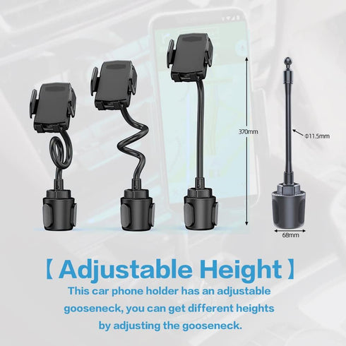 VARGTR 2-in-1 Cup Holder Phone Mount, Universal Adjustable Gooseneck, 360 Rotation, One-Button Release, Fits 4"-7"