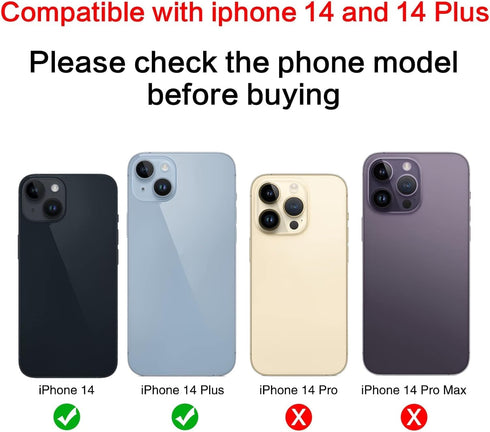 2pcs/Set Rear Back Camera Lens Covers Replacement for iPhone 14/ iPhone 14 Plus Back Rear Glass Lens Covers Replacement with Pre-Installed Adhesive + Repair Tool Kit, Anti-Lens Scratch & Waterproof