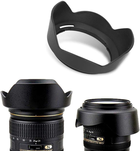 HB-53 Black Plastic Camera Lens Hood for Nikon AF-S 24-120mm f/4G ED VR Lenses