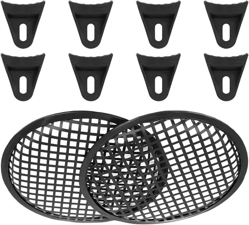 Unifizz Car 2pcs Audio Speaker Cover, Metal Mesh Subwoofer Grill Horn Guard 8 Inch, Black