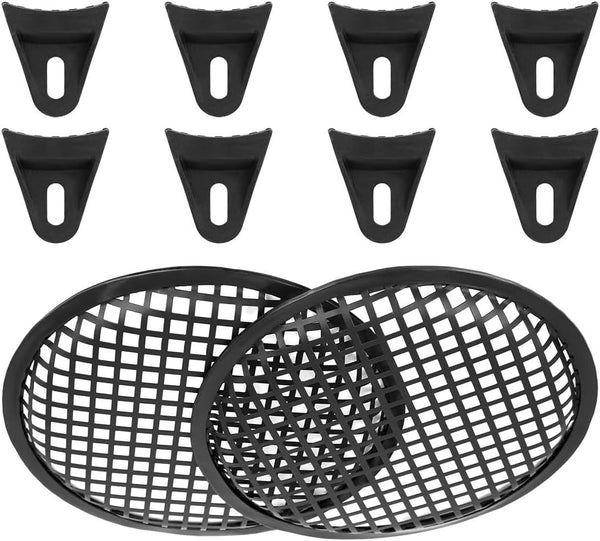 Unifizz Car 2pcs Audio Speaker Cover, Metal Mesh Subwoofer Grill Horn Guard 8 Inch, Black