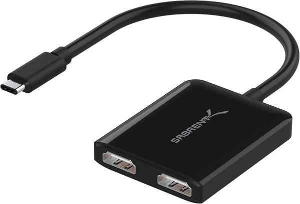 SABRENT USB Type C Dual HDMI Adapter [Supports Up to Two 4K 30Hz
