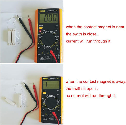 10pcs Max Magnetic Contact Surface Mount Alarm 10W 100V 0.5A for Door Window Security with Lead Wire & 3M Adhesive