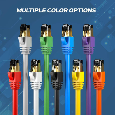 Cables Direct Online Cat8 White 7FT SFTP Ethernet Patch Cable, 40Gbps 2000Mhz Shielded Copper