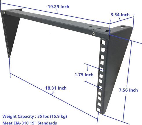 JINGCHENGMEI 4U 19 Inch (4U90) Vertical Wall Mount Rack Lightweight Wall Mountable Server Rack for Network and Date