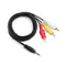 MaxLLTo 5ft Long Mini 3.5mm 4-din AV Plug Male to 3 RCA AV