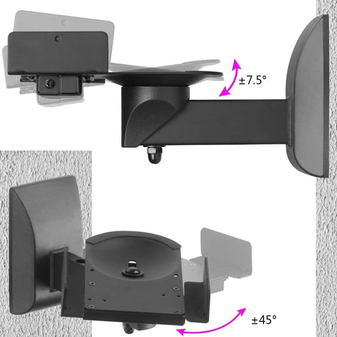 Suptek Speaker Wall Mounts, Dual Speaker Stands for Surround Sound, Universal Bracket Up to 55lbs (2 Pack)
