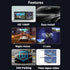 Shkalacar 3 3 Channel Dash Cam WIFI Cameras, Front Rear and Inside, Rearview Mirror Video Recording Camcorder Wide
