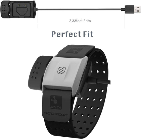 Scosche Rhythm+ Replacement Charger Dock - KELIFANG USB Charging Cradle Cable 1M for Rhythm Plus Heart Rate Monitor