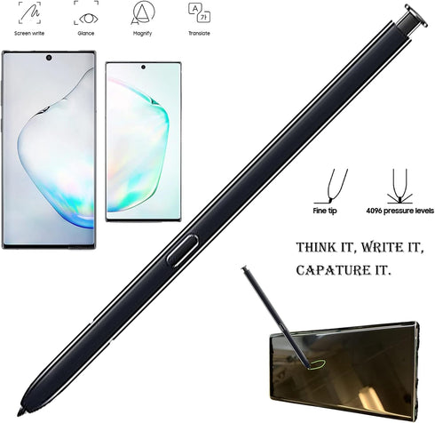 Galaxy Note 10 S Pen with Bluetooth Replacement for Samsung Galaxy Note 10 Plus S Pen, Aura Black Stylus Pen