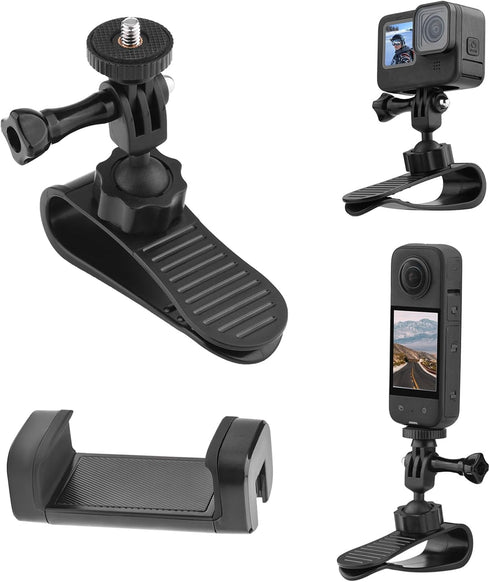 Car Sun Visor Mount for Insta360 X4 X3 X2, DJI Osmo Pocket 3, Action 4 3, with Phone Clip for Vlog/Video POV