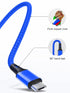 Multi Charging Cable 10FT, Long Nylon Braided 3 in 1 Charger Cable Adapter for Phone/Samsung Galaxy/PS5/Huawei (Blue)