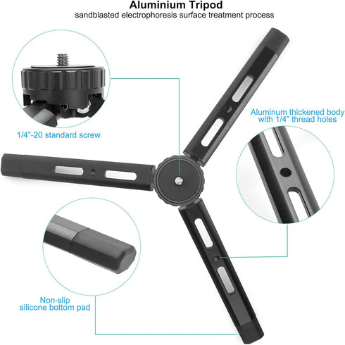 Mini Tripod Rotatable 4-Level Adjustable Tabletop Handle Grip for Osmo Mobile, DJI Ronin, Gimbal Stabilizers