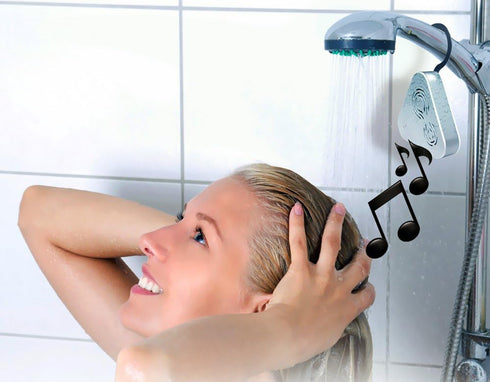 Pyle Portable Wireless Waterproof Shower Speaker - Outdoor Bluetooth Speaker System w/ AUX - USB Charger