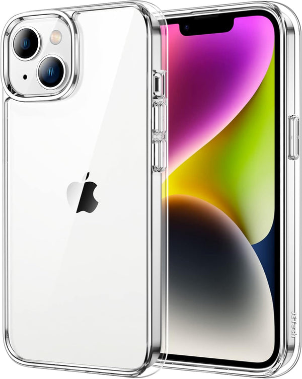 JETech Non-Yellowing Shockproof Phone Bumper Cover for iPhone 14 6.1-Inch, Anti-Scratch Clear Back - Clear
