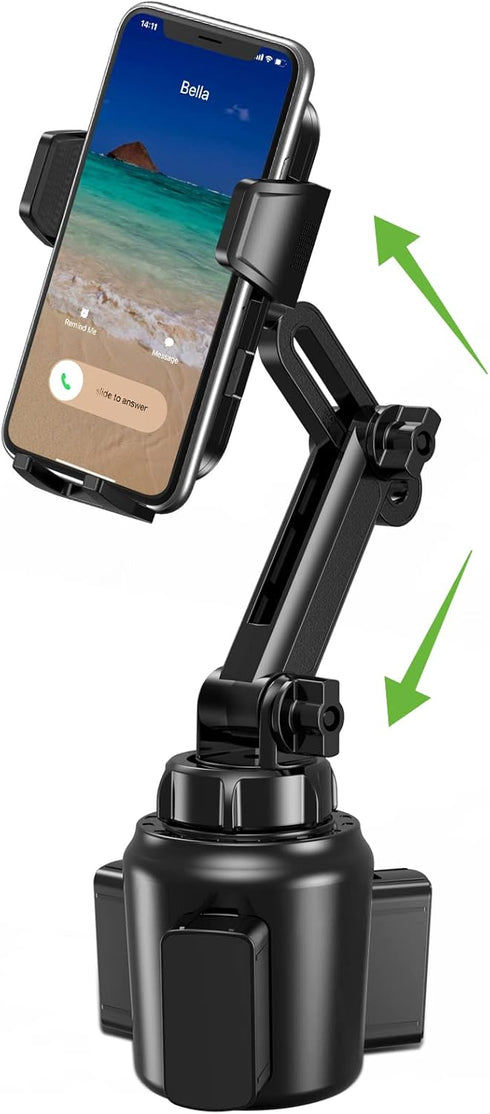 Upgraded Cup Phone Holder for Car, Universal No Shaking Cup Holder Phone Mount with Expandable Base