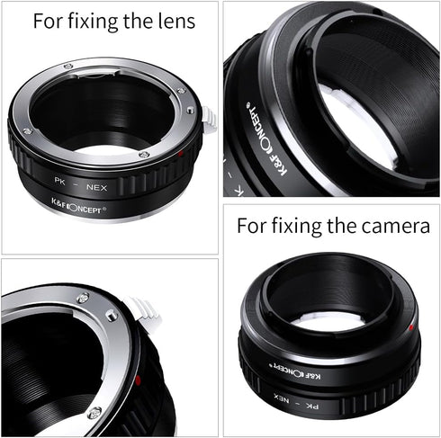K&F Concept PK K Mount Lens Adapter for Sony NEX E-Mount, Compatible with NEX-3, NEX-5, NEX-6, NEX-7