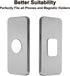 1.77x1.37" 4Pcs MECCANIXITY Replacement Metal Plates Silver Thin Adhesive Back Magnet Stickers for Magnetic Mount Phone