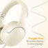 LORELEI E5 Foldable Wired Headphones for Kids - Tangle-Free 3.5mm Jack Stereo On-Ear Headsets (Beige White)