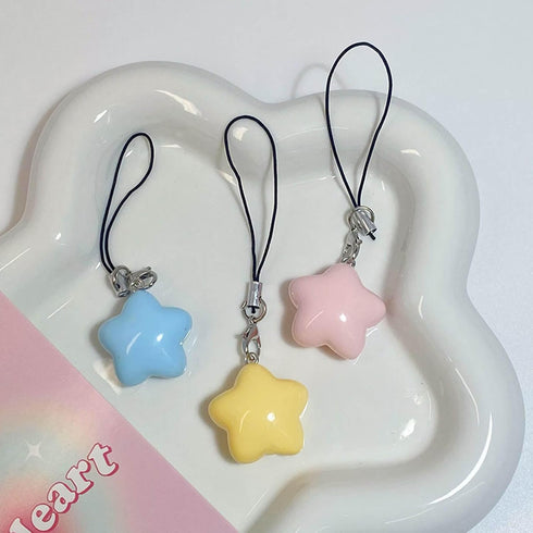 Gllehkt 7x2.5cm, Fat Star Phone Chacin Phone Charm Lanyard Strap Bag Hanging Pendant Decorations Ornament Fashion