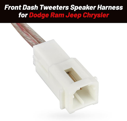 RED WOLF 2PC Front Dash Tweeters Speaker Wiring Harness Adapter for Dodge Ram Jeep Chrysler 2005-2022