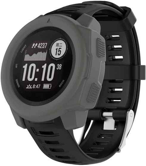 FitTurn Case for Garmin Instinct Watch, Slim Designer Sleeve Protector, Anti-Scratch Bezel, Silicone Band Cover