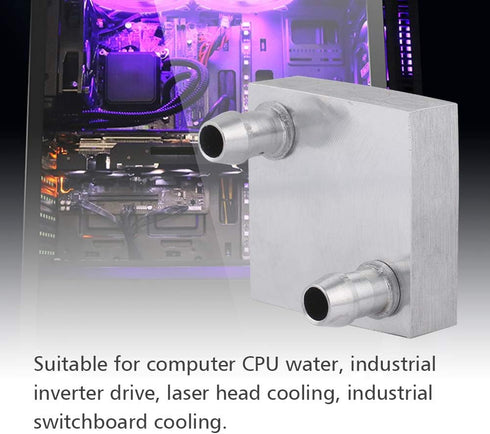 Wendry 40x40mm Computer Water Cooling Head, Aluminum Block for CPU Radiator Liquid Heatsink Cooler, 0.5MM Thickness