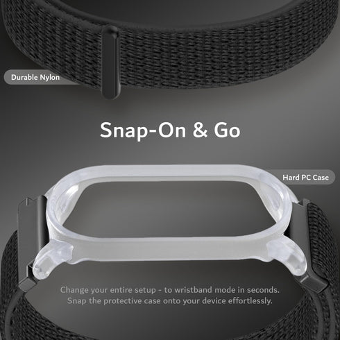 5.5"8.7" TUDIA Snap On PC Case with Adjustable Nylon Hook & Loop Wristband Compatible with PLAUD NotePin AI Voice