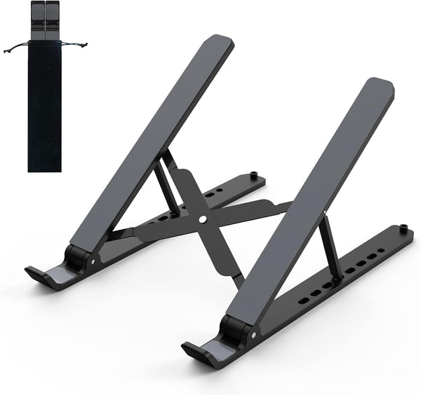 Laptop Stand for Desk, Adjustable Riser ABS+Silicone Foldable Portable Holder, Ventilated Cooling for 10-15.6” Laptops,