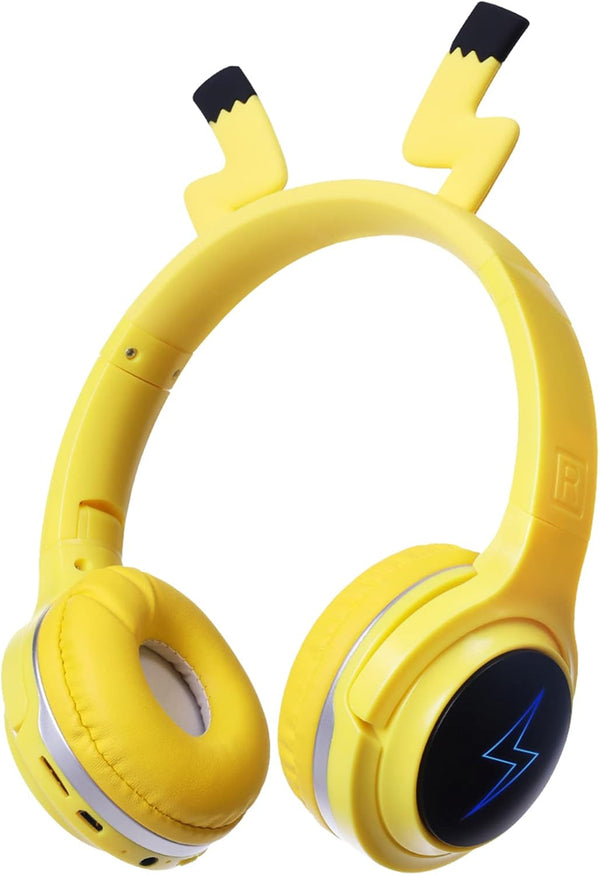 Kids Bluetooth Headphones, Colorful LED Lights Wireless Cartoon Headphones, Over Ear Headphones with Built-in Mic for
