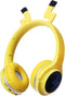 Kids Bluetooth Headphones, Colorful LED Lights Wireless Cartoon Headphones, Over Ear Headphones with Built-in Mic for