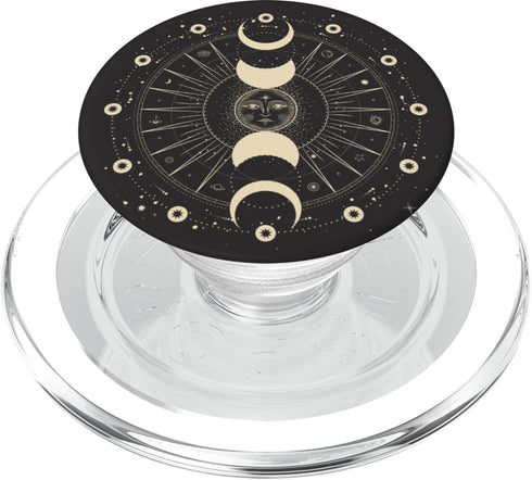 PopSockets PopGrip for MagSafe - Sun and Moon Phases Astrology Space Stars Black