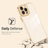 Lafunda Designed for iPhone 15 Pro Max Case Cute, Luxury Plating Case for Women Girls Gold Edge TPU Bumper Cover with Camera Protection Shockproof Silicone Phone Case for iPhone 15 Pro Max, White