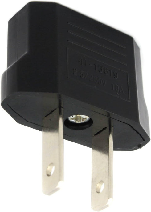 ANRANK E-U4113619AK European to USA American Outlet Plug Adapter, Black, 2-Pack