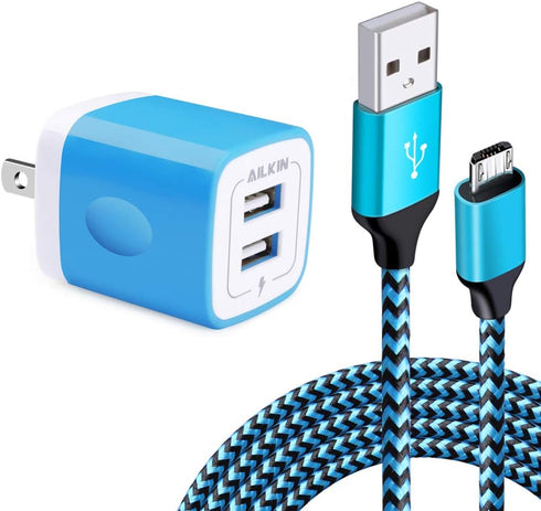 Micro USB Wall Charger Box, USB Brick S7/S6 Edge Fast Charge, Charger Adapter Plug for Samsung Galaxy J7/J8/J6