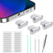 Iphone Dust Plug Compatible with iPhone and AirPods, Lightning Port Plug Protector Charging Port Anti Dust Cover includes Speaker Cover and Port Cleaning Kit (Silver)