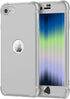 ORETECH Designed for iPhone SE 2022 Case with 2 x Tempered Glass Screen Protector, 360° Full Body Protection (Silver)