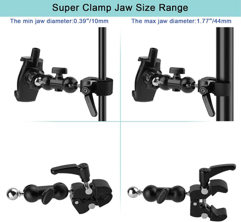 Phone Holder Clamp Mount for Treadmill/Spin Bike/Baby Stroller, Compatible with 3.5~7.5" Smartphones, 360° Adjustable