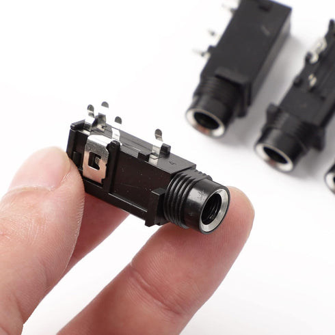 uxcell 10 Pcs 6.35mm 1/4 Inch Stereo Socket 4 Pins PCB Panel Mount Connectors for DIY Replacement