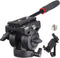 VS05K Tripod Fluid Head with 1/4" Arca QR Plate, Max Load 11 lbs for Video and DSLR Cameras, 3/8 to 1/4 Inch Screws