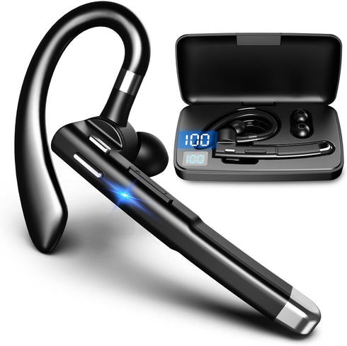 Kamon K520 Wireless Earpiece for Cellphone, Bluetooth 5.1 Headset with Charging Case, Mic for Office Driving, Hands-Free