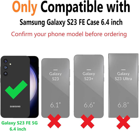 Samsung Galaxy S23 FE 5G Case - Heavy Duty, Military Grade, Shockproof, Dust-Proof, with Belt Clip Holster (Black)