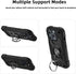 MARKILL iPhone 15 Pro Max Case, Heavy-Duty Military Grade Shockproof Cover with Double Ring Stand (Black)