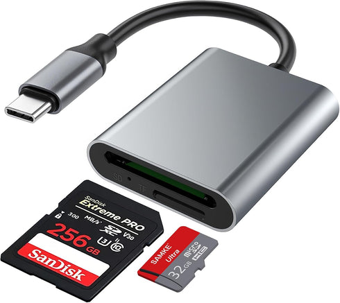 SAMKE USB C SD TF Card Reader, 2-in-1 Micro SD Memory Card Reader
